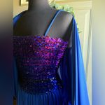 Vintage 80s sequin tank dress with matching shawl set, size 10 Purple Photo 5