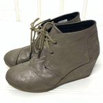 Toms  Metallic Lace Up Desert Wedge Ankle Bootie629 Photo 0