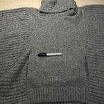 Athleta  Turtleneck Poncho Gray Wool Blend Knit Pullover Top S/M Photo 8