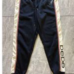 Bebe Sport Color Pop Jogger Womens Large Black White Gold Trim Sweatpants New Photo 0