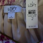 Loft  Pink Cream Gold Print Silk V neck Criss Cross Back Maxi Dress NWT Photo 5