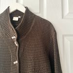 FOCUS Cotton Chocolate Brown Waffle Texture Lagenlook Wood Buttons Jacket XL Photo 3