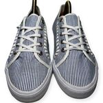 Jack Rogers  Women’s 7.5 Blue White Pinstripe Seersucker Carter Trainers Sneakers Photo 3