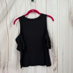 American Eagle  Women’s Large Grey Soft & Sexy Ribbed Cold Shoulder Top Shirt Photo 2