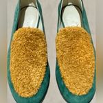 LOGO By Lori Goldstein LOGO Lori Goldstein Green Faux Shearling Loafers | Size 7 Photo 1