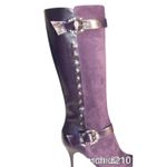 Donald Pliner Purple Suede and Leather Boot Shoe Embellished Studs $695 Sz 8 Photo 4