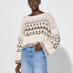 ZARA Jacquard Short Sweater Long Sleeve Size L NWT Photo 3
