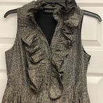 Marc New York  Andrew Marc Metallic Leopard Print Ruffle Cocktail Dress Photo 0