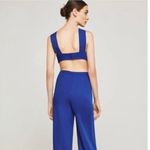 BCBGMAXAZRIA NWT BCBG MaxAzria Rossana in Royal Blue Satin Wide Leg Cutout Jumpsuit 2 x 32 Photo 1