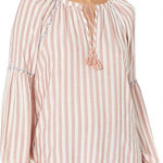 Paige  Jovannie Blouse Pink White Boho Women’s XS Photo 0