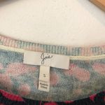 Joie  Navy Blue Red Cherry Fruit Cotton CASHMERE Crewneck Light Sweater Small S Photo 2