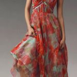 Hutch  Corene Strapless Floral Tulle A-Line Midi‎ Dress 20W Photo 0