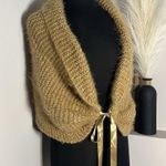 Shawl Bridal Wrap Evening Cover Up Softest Wool Mohair Handmade Brown Size M Photo 2