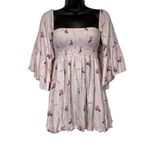 Free People  Lana Off The Shoulder Floral‎ Top in Cloud Berry Combo Size S Photo 2