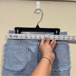 Anthropologie NWT The Colette Scallop-Pocket Crop Wide-Leg Pants by Maeve artic ice size 26 Photo 3