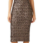 Slate + Willow  Dress Womens Large Gold Silver Sequin Party Midi NYE Holiday Photo 0