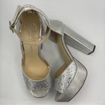 Jessica Simpson studs platform ankle straps silver pumps women Size 8 1/2 Photo 1