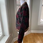Sanctuary Wool Jacquard Black Rose Print Cropped Bomber Jacket Size Small Photo 4