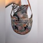 Vintage Botany SMDC Hand painted genuine Leather crossbody bag Black Photo 9