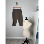 Women's Classic Brown Tan Plaid Equestrian Wide Leg Cropped Pants 8 Old Money Photo 2