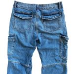 ZARA  Utility Cargo Jeans Size 6 Light Wash Denim Block Panel Side Slit Women's Photo 4