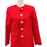 Vintage Red Women's Blazer with Large Button Detailing, Large Photo 0