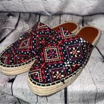 American Eagle Embroidered Boho Espadrille Mules Size 10 Photo 6