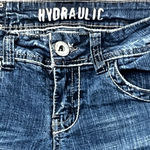 Hydraulic ‎ Y2K Low Rise Embellished Distressed Cuffed Capri Size 9/ 10 Edgy Glam Photo 2