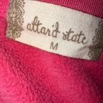 Altar'd State Feather Trim Sweatshirt Altar’d state Women’s size Medium Hot Pink Super Soft Photo 6
