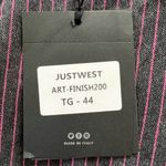 NWT! Just West Art Finish Dark Gray Pink Pinstripe Crop Pants Italian 44 / US 8 Photo 5