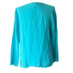 Talbots 100% Irish Linen Blue Top Women's Size M Breathable Travel Coastal Lux Photo 1