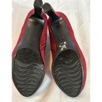 Impo  Booties Red Faux Suede Tootie Heels Buckle Ankle Boots Shoes Size 10M Photo 9
