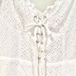 Missguided Eyelet Shorts Romper Women's 6 White Back Zip Fully Lined Tie Front Photo 3