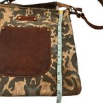 Myra Bags Leather & Canvas Voyager Shoulder Bag Purse Brown Photo 6