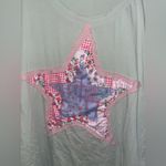 Source Unknown Layered Fabric Star Patchwork MintGreen Oversized T Shirt Y2K Indie Americana XL Photo 3