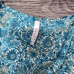 Anthropologie Raga‎ Catalina Floral Surplice Beaded Romper deep v neck Teal Size small Photo 6