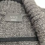 VICI  Black Chunky Knit Open Front Cardigan Sweater Zipper Details Womens M Photo 2