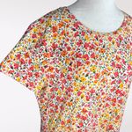 Isaac Mizrahi  Live Knit Floral Dress With Pockets Pink Orange Petite Medium Photo 6