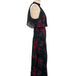 Lovers + Friends Golden Ray Maxi Dress Black Red Floral Rose Print Size Small Photo 6