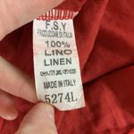 FSY Italy Linen Blouse Red Textured Minimalist Summer Boho Oversized Large Photo 2
