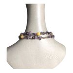 Retro Summer Vibe Beaded Irregular Shaped Purple and Yellow Beads Necklace Photo 7