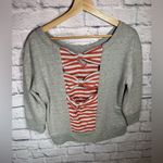 Miss Me  Sweater‎ Women's medium Gray Pullover Outdoor Casual Open Back Adult Photo 1