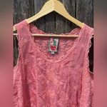 Johnny Was  Quynn  pink embroidered Floral eyelet  Tank Top Photo 3