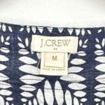 J.Crew‎ Navy White Print V Neck Cotton 3/4 Sleeve Tunic Top Women's Size Medium Blue Photo 5
