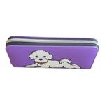Marc Tetro White Bichon Frise Dog Zip Wallet Purple Photo 3