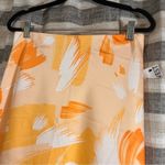 Nine West  Orange‎ Floral Midi Skirt Size Small Photo 2