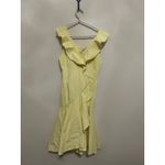 Jonathan Simkhai Dress Yellow Gingham Size 8 Midi Ruffle Picnic Preppy Whimsical Photo 1