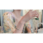 Boutique NEW‎ 14k Gold Plated Silver Pave Diamond Bamboo Bracelet, Slide Closure Photo 10