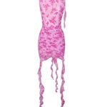 Miss Circle Alaina Fuchsia Floral Ruffle Mesh Dress Pink Size M Photo 7