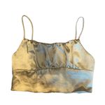 ZARA satin champagne cropped tank top Photo 0